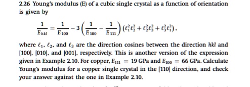 2.26 Young's modulus (E) of a cubic single crystal as a...