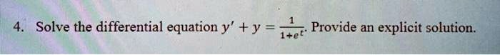 solve the differential equation y y iet provide an explicit solution 37291