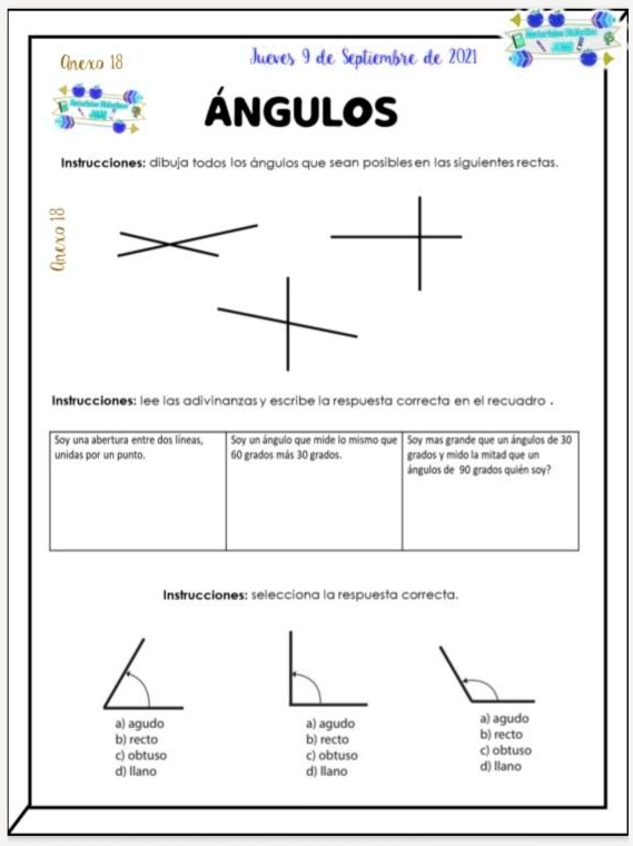 SOLVED: dibuja todos los angulos que sean posibles en las siguientes ...