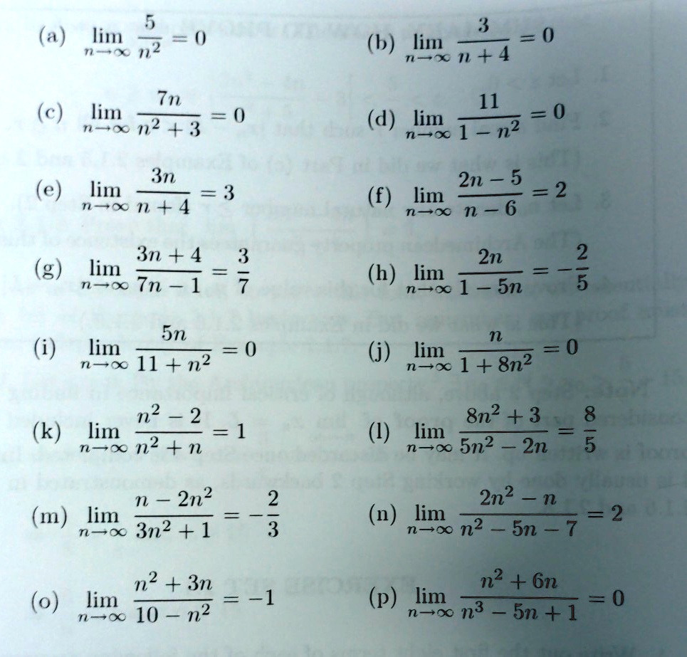 Solved 5 Liw 72 0 3 H 0 M X Lin N 4 7n C Lim 0 M Oc N2 3 11 D Lim 0 N 0 1 N2 3n Lim 3 Soc N 4