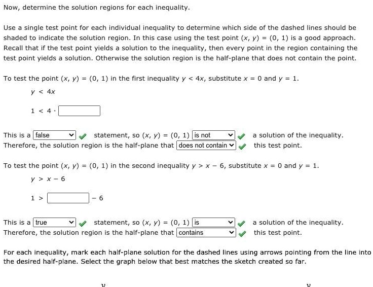 SOLVED: Now, determine the solution regions for each inequality Use ...