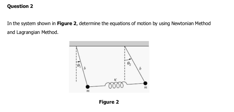 SOLVED: Question 2 In the system shown in Figure 2, determine the ...