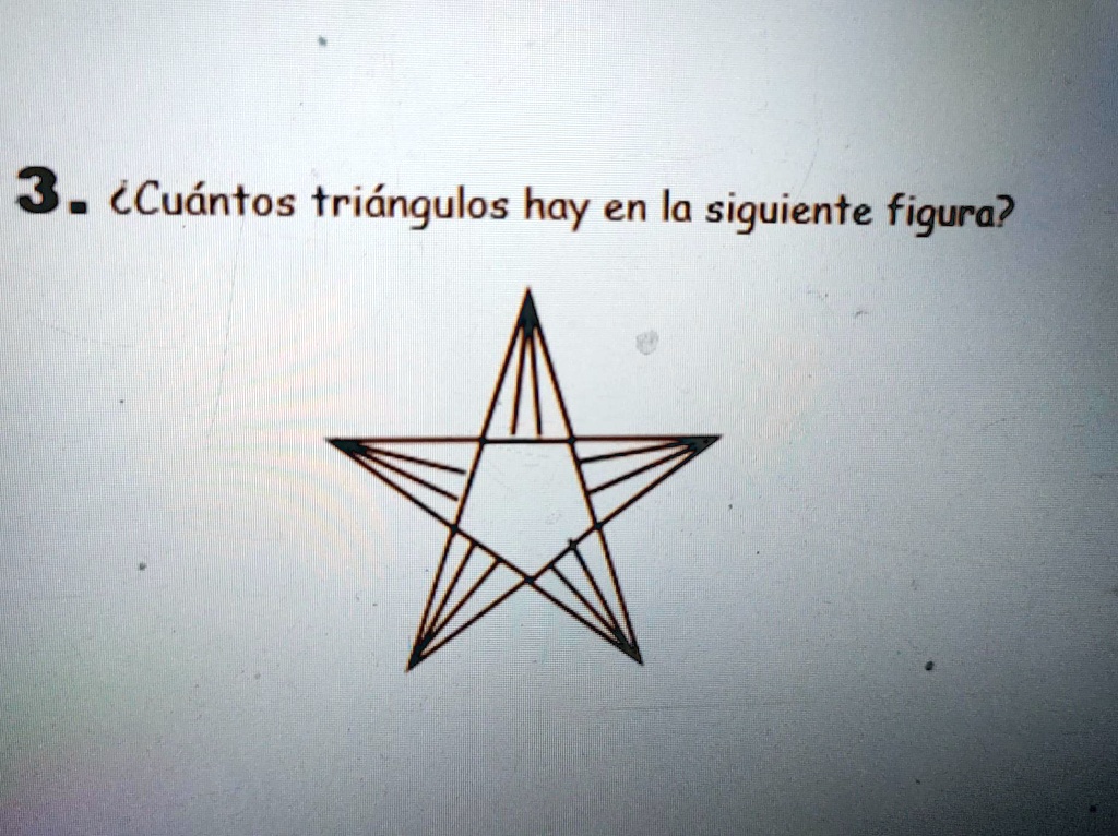 SOLVED: 3. ¿Cuántos triángulos hay en la siguiente figura? AYUDA POR