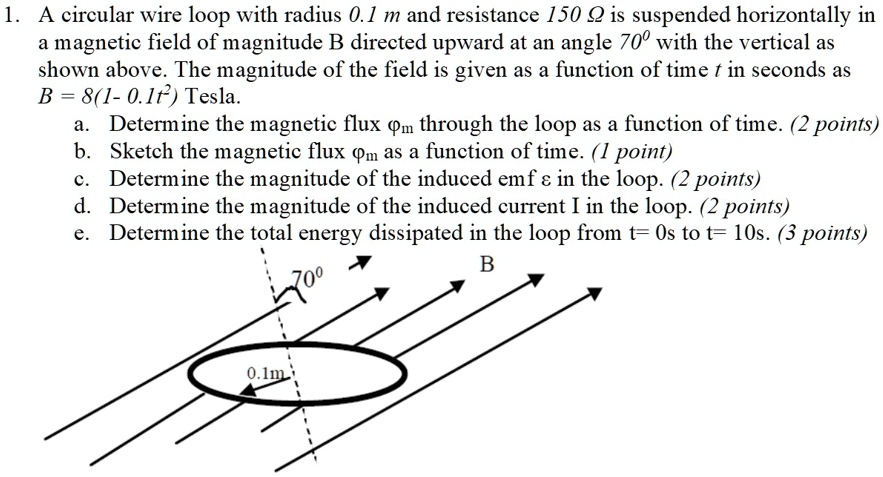 A Circular Wire Loop With Radius 0.1 M And Resistance 150 Q Is ...