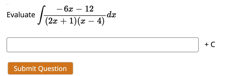 Evaluate ∫(-6x - 12)/((2x + 1)(x - 4)) dx