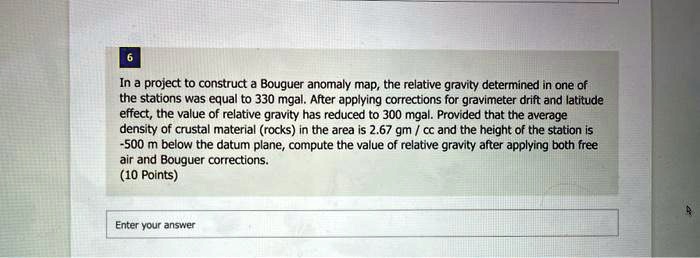 The figure below shows a map of the Bouguer gravity