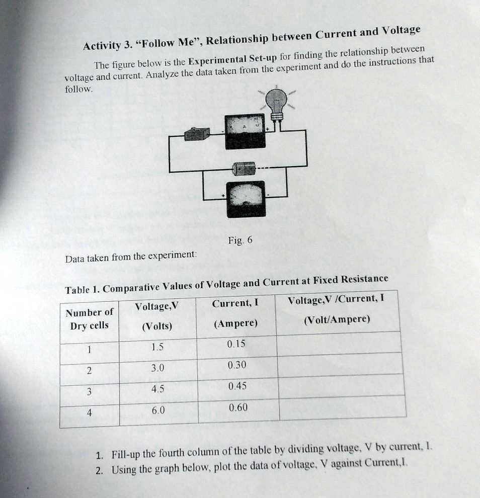 Activity 3. "Follow Me", Relationship between Current and Voltage The ...