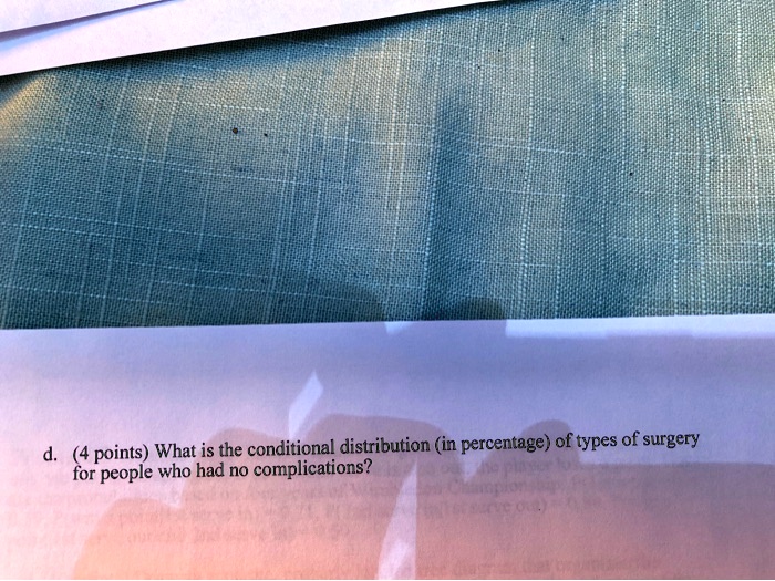 Solved points what is the conditional distribution in percentage of