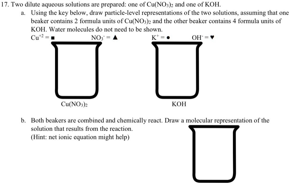 Solved 17 Two Dilute Aqueous Solutions Are Prepared One Of Cu No3 2