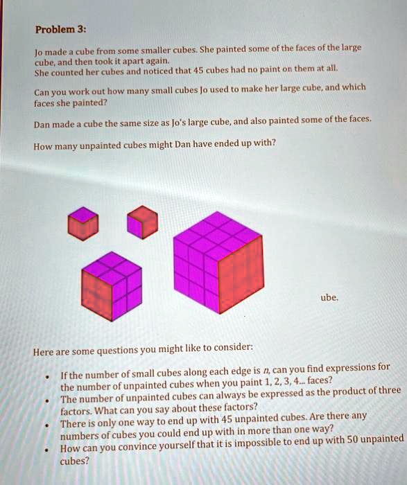 [GET ANSWER] Problem 3: Jo made a cube from some smaller cubes. She ...