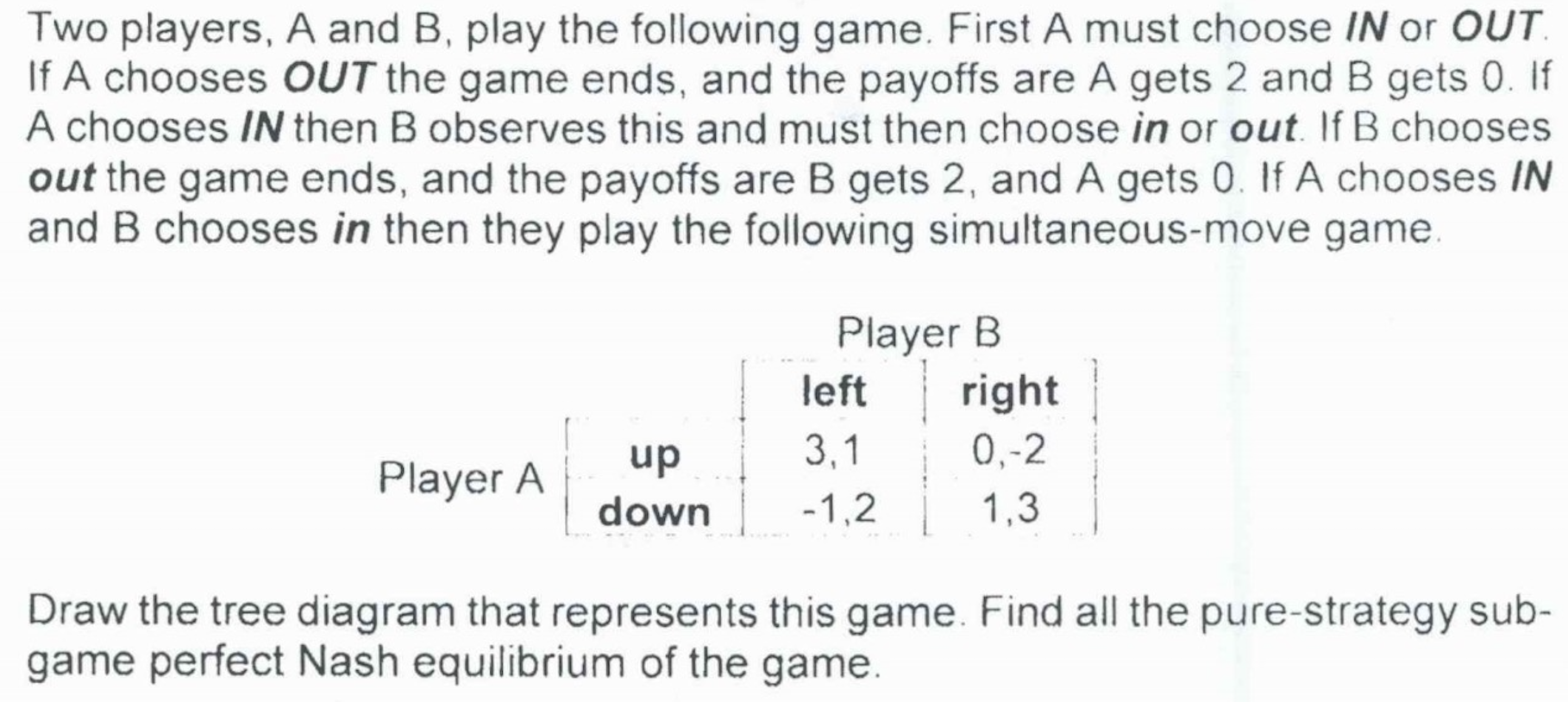 Two Players, A And B, Play The Following Game. First A Must Choose IN ...