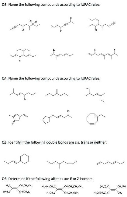 Solvedname The Following Compounds According To Iupac Rules Q4 Name The Following Compounds 8387