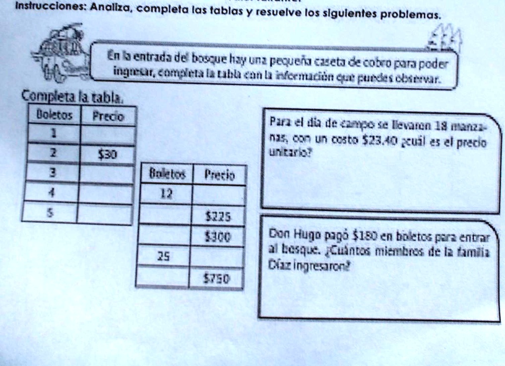 SOLVED: analiza, completa las tablas y resuelve los siguientes