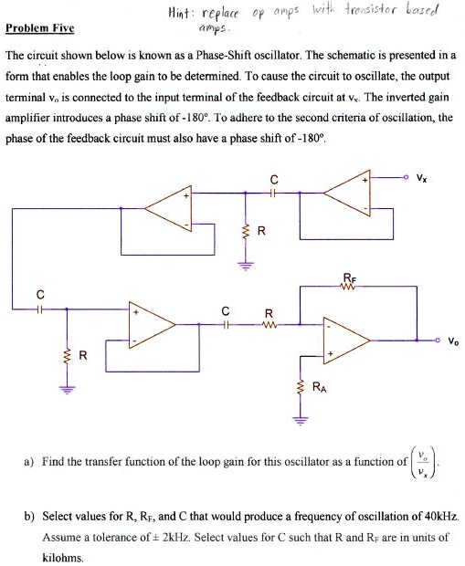 SOLVED Text a.) Find the transfer function. b.) Select values for R