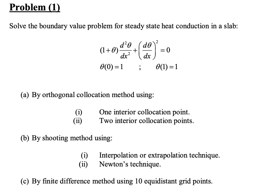 SOLVED Problem (1) Solve the boundary value problem for steady state