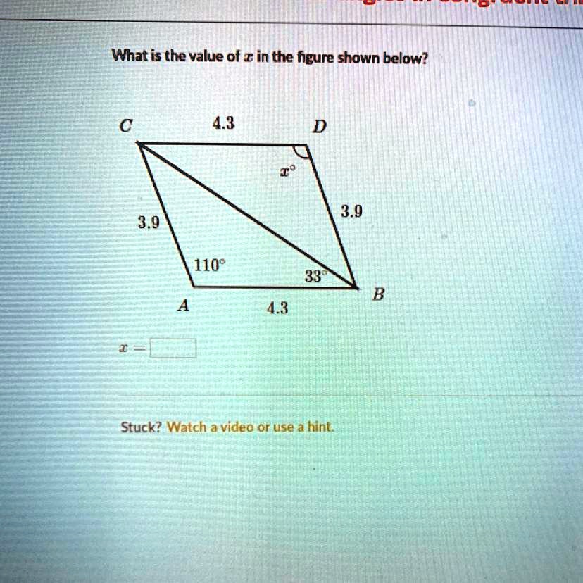 SOLVED: 'What is the value of x in the figure shown below? What is the ...