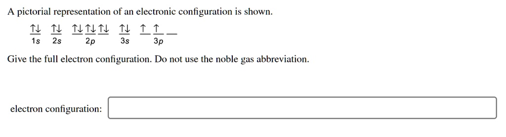 SOLVED: A pictorial representation of an electronic configuration is ...