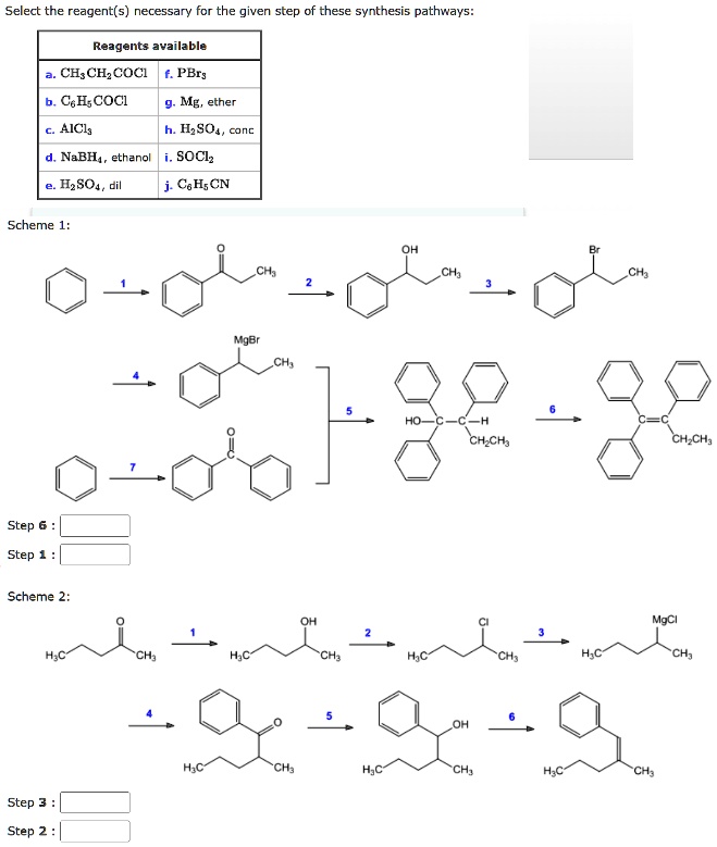 SOLVED: Select the reagent(s) necessary for the given step of these ...