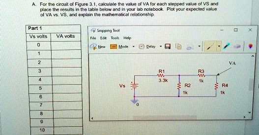 Va Graph Example A. For the circuit of Figure 3.1, calculate the value of VA for each ...
