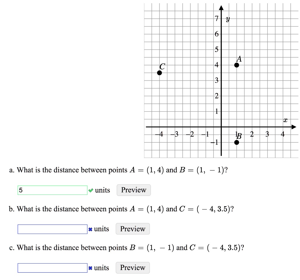 Distance Between 5 4 5 4 3 2 ib a what is the distance between points a 14 and b 1 1 12 ...