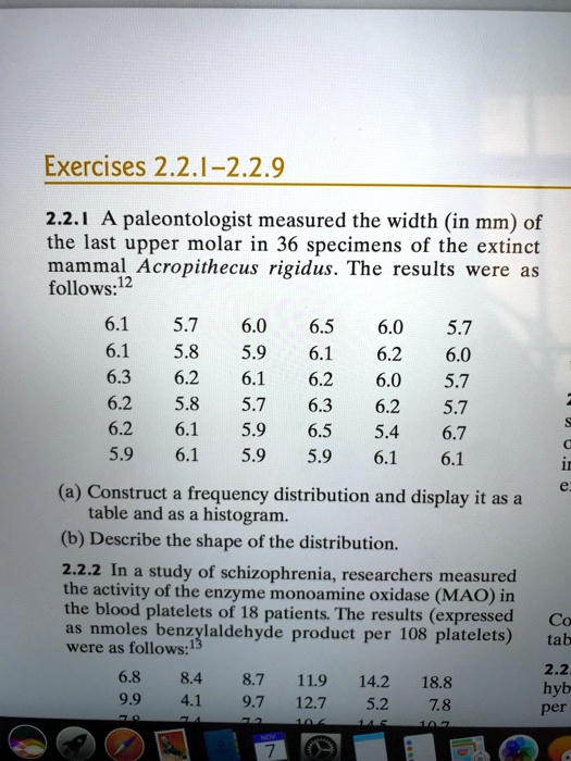 2.2. A paleontologist measured the width (in mm) of the last upper ...