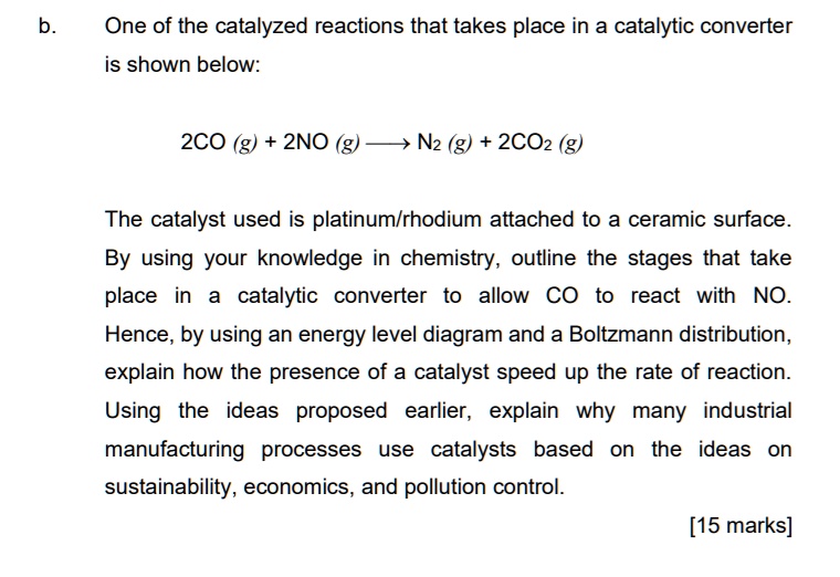One of the catalyzed reactions that takes place in a catalytic