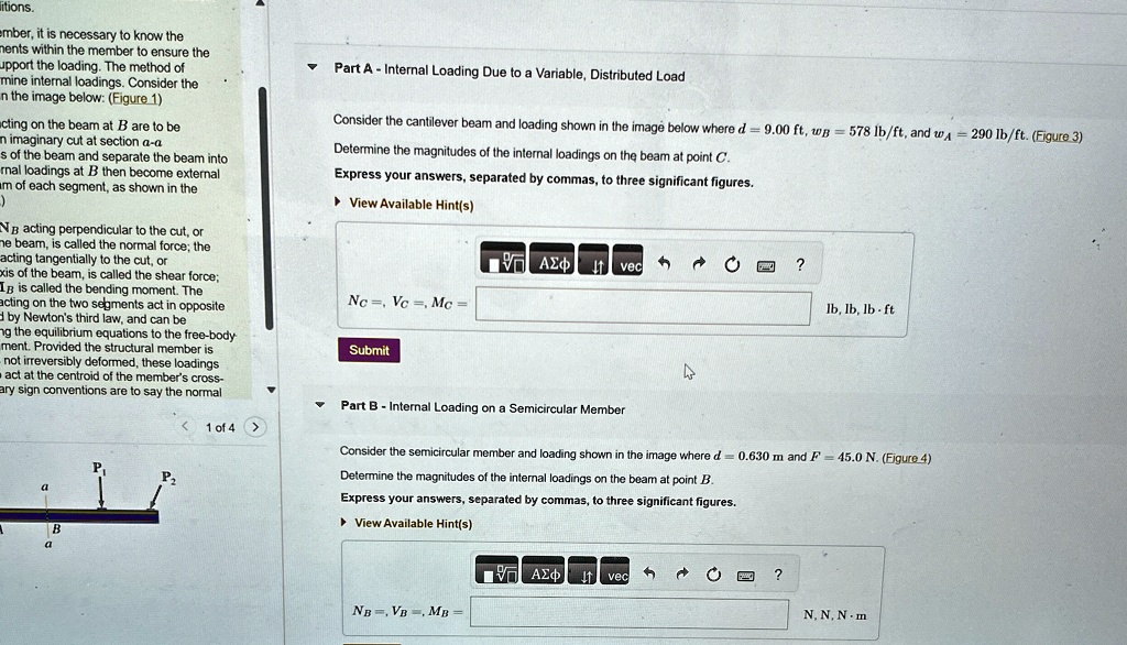 part a internal loading due to a variable distributed load consider the ...