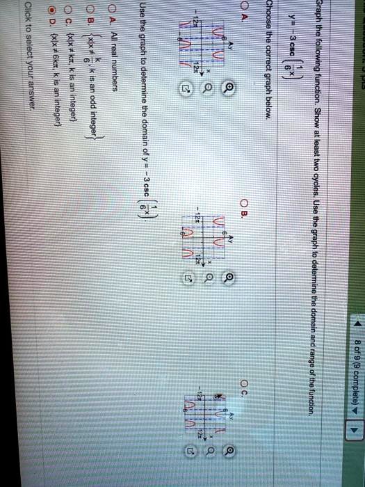 1 braph 8 1 6 function below show least 2 1 use 1 8 inrteoer odd integer domamn of y 8 2j 33784