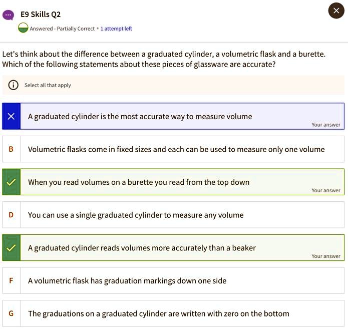 SOLVED Let's think about the difference between a graduated cylinder