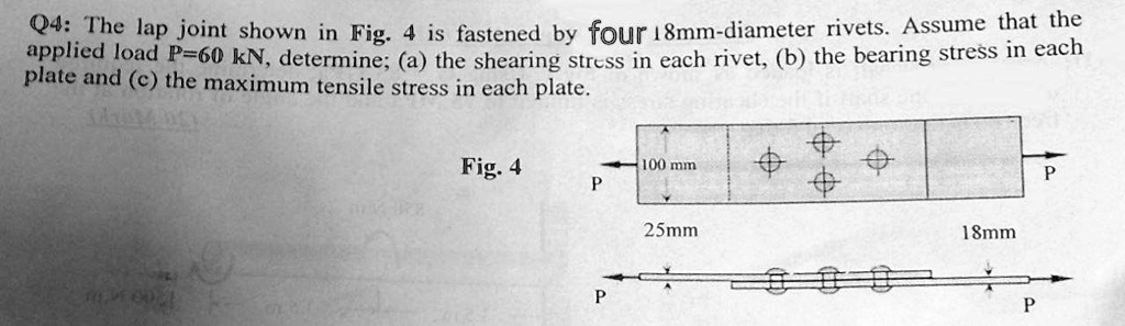 SOLVED: Q4: The AP joint shown in Fig is fastened by four 18mm-diameter ...