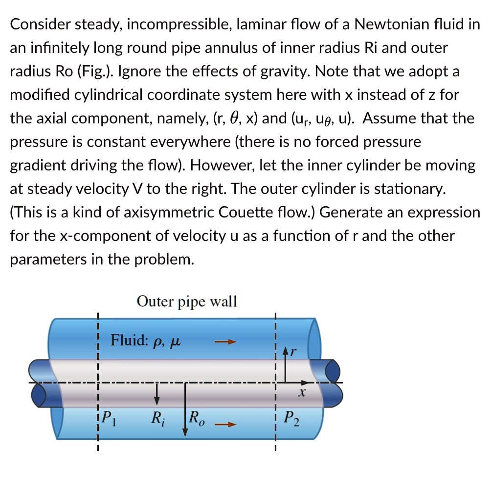 consider steady incompressible laminar flow of a newtonian fluid in an ...