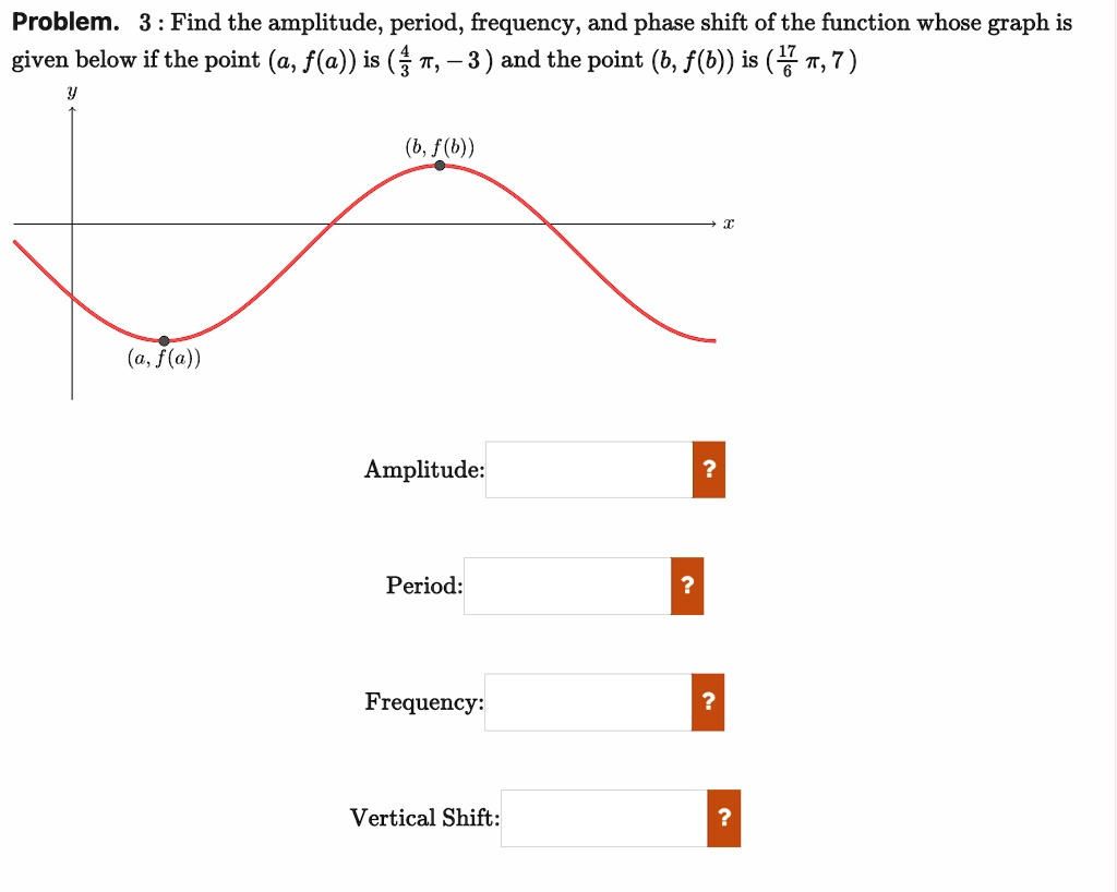 Solved Problem 3 Find The Amplitude Period Frequency And Phase