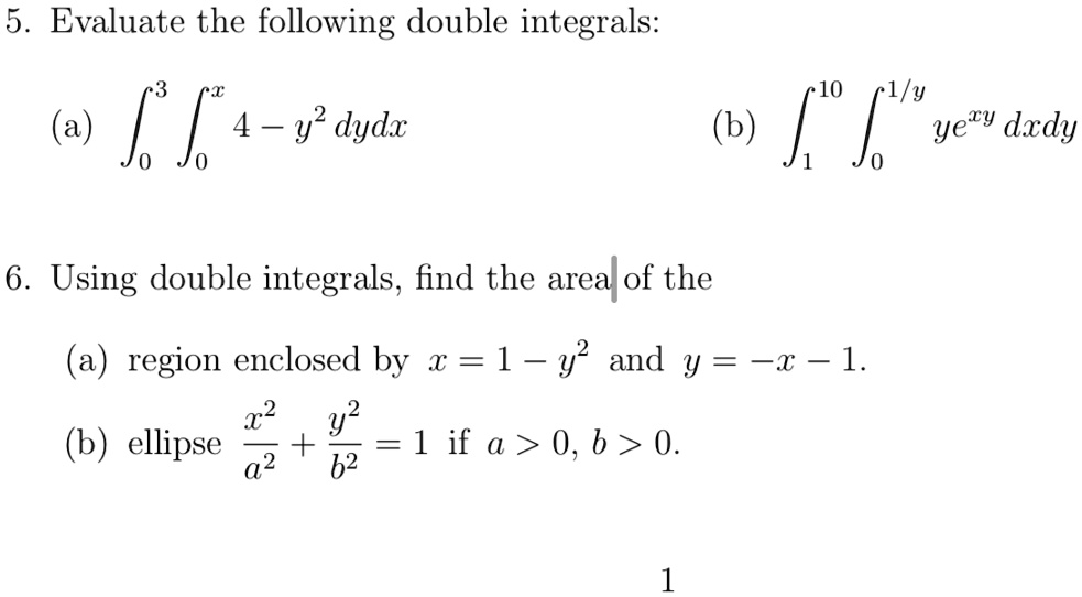 solved-5-evaluate-the-following-double-integrals-a-3x-2-2y-da