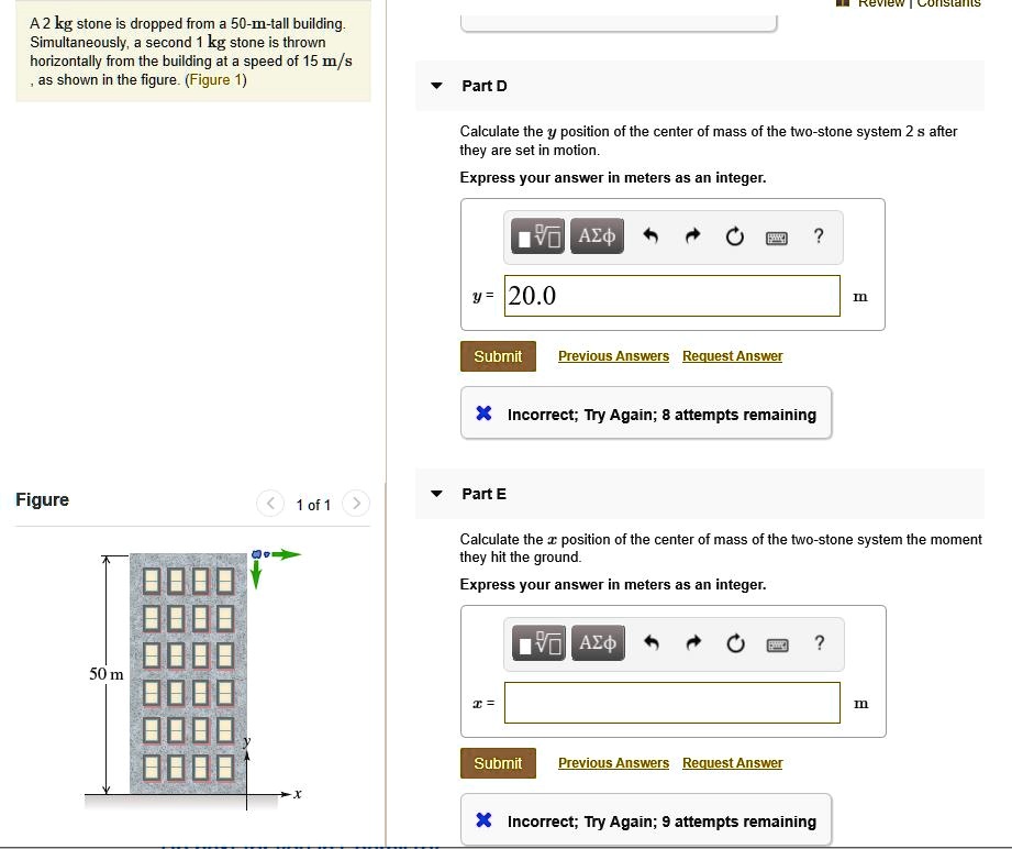 SOLVED A 2 Kg Stone Is Dropped From A 50 M Tall Building solved-a-2-kg-stone-is-dropped-from-a-50-m-tall-building
