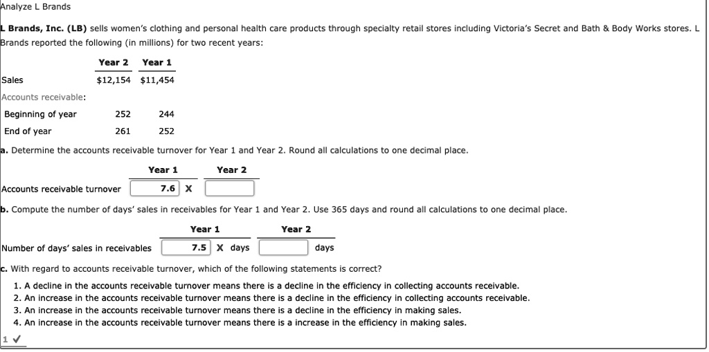 Solved Analyze L Brands L Brands, Inc. (LB) sells women's