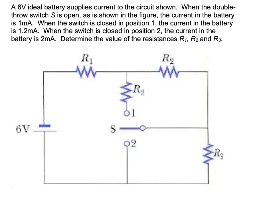 SOLVED A 6V ideal battery supplies current to the circuit shown When