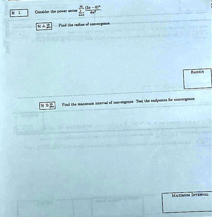 SOLVED (3z=6) +4n2 nei A Find che radius of convergence RADIUS Find