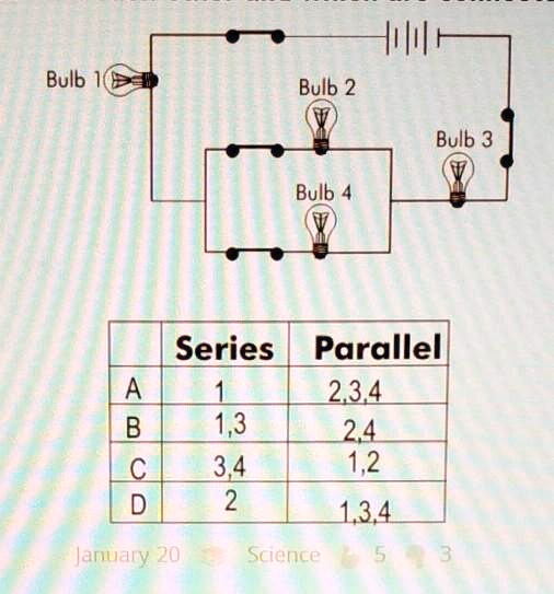 SOLVED Which bulbs are connected in series with each other and which