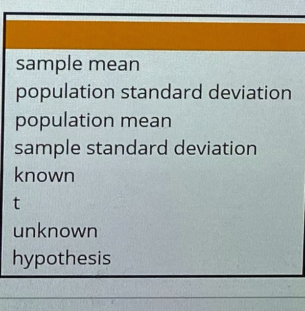 SOLVED sample mean population standard deviation population mean