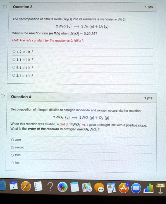 SOLVED The of nitrous oxide (N2O) into its elements is a
