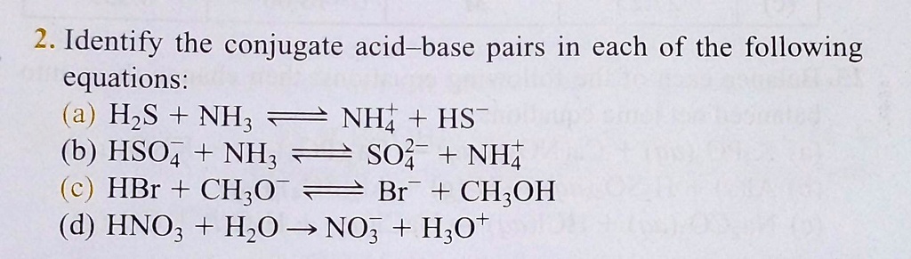Conjugate Acid Of Hs