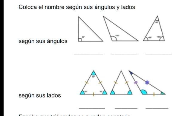 SOLVED: por favor ayuda..... Coloca el nombre según sus ángulos y lados ...