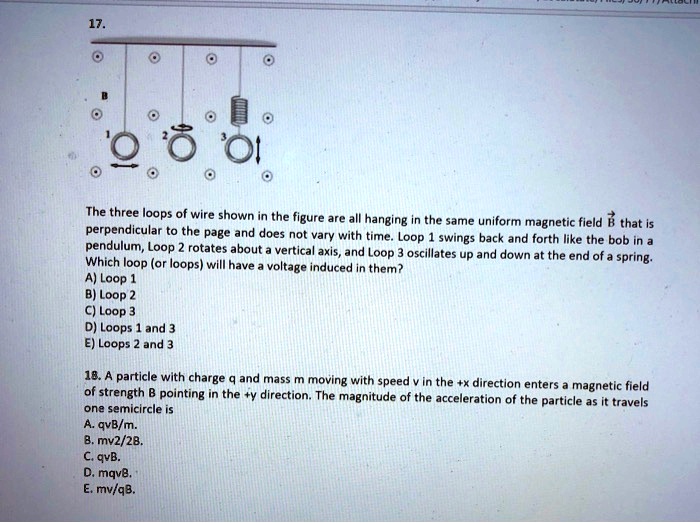 The three loops of wire shown in the figure are all hanging in the same uniform field