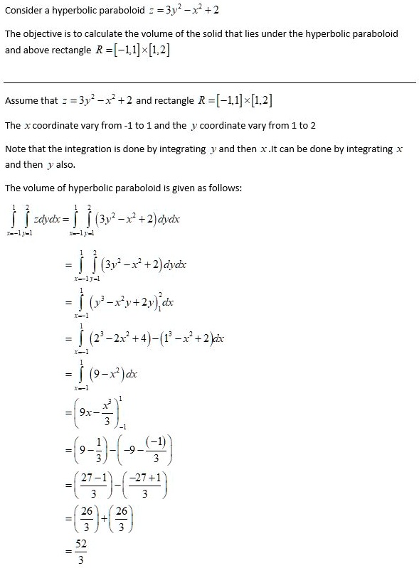 SOLVED: Consider hyperbolic paraboloid - = 3y