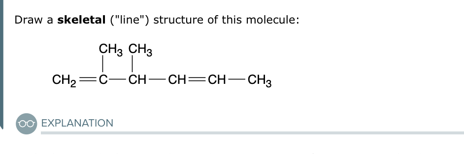 Draw a skeletal ("line") structure of this...