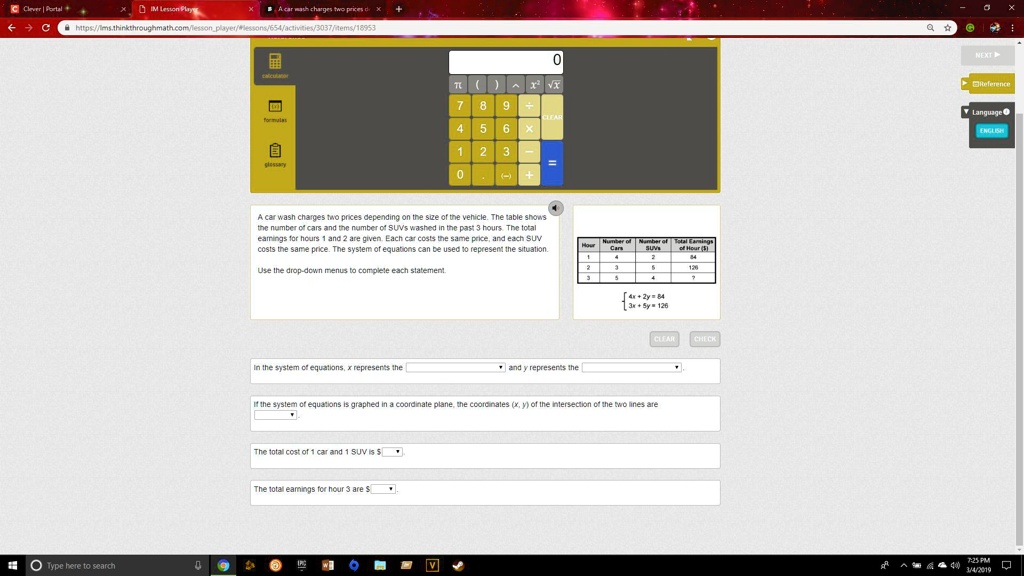 'A car wash charges two prices depending on the size of the vehicle