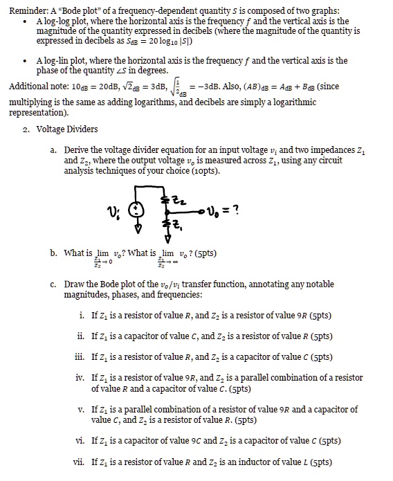 SOLVED: Reminder: A Bode plot of a frequency-dependent quantity s is ...