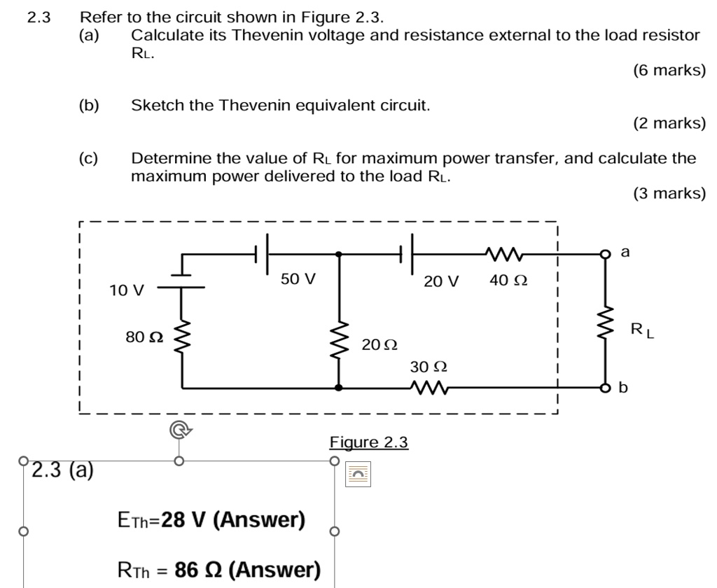 23 refer to the circuit shown in figure 23 a calculate its thevenin ...