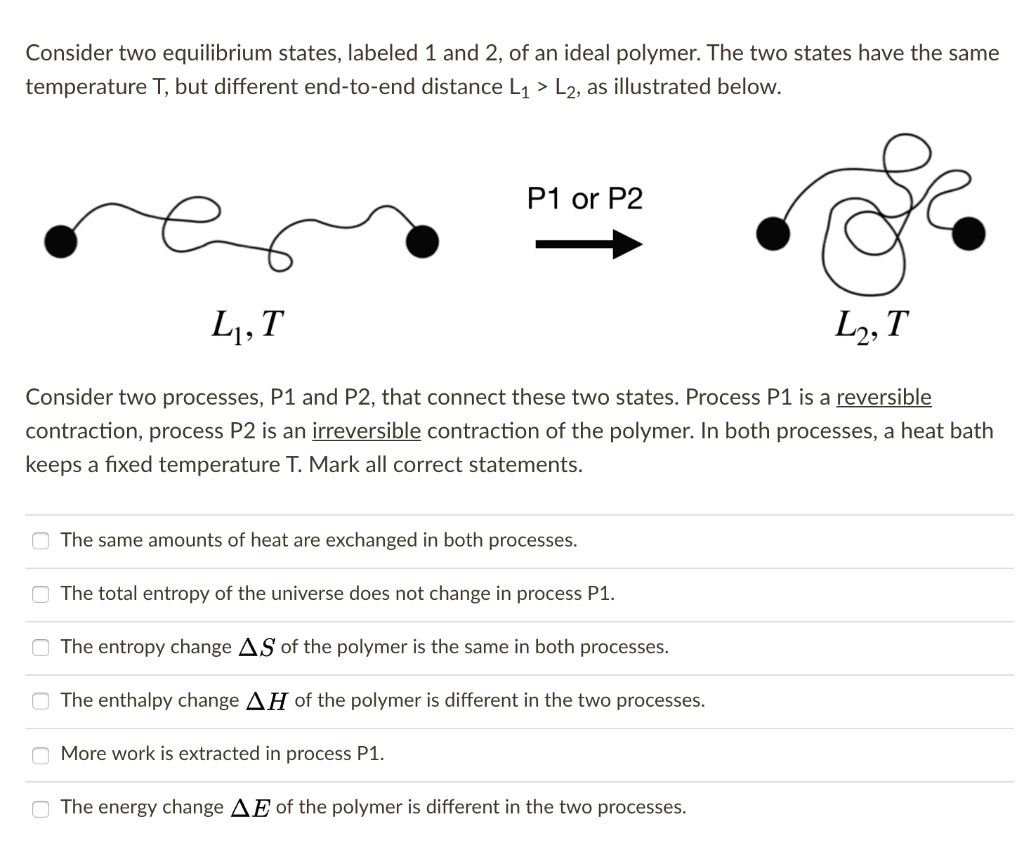 Consider two equilibrium states labeled 1 and 2 of an ideal...