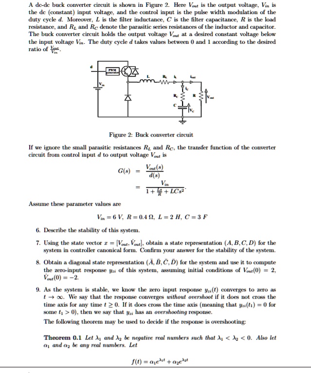 SOLVED: A dc-dc buck converter circuit is shown in Figure 2. Here Vout ...